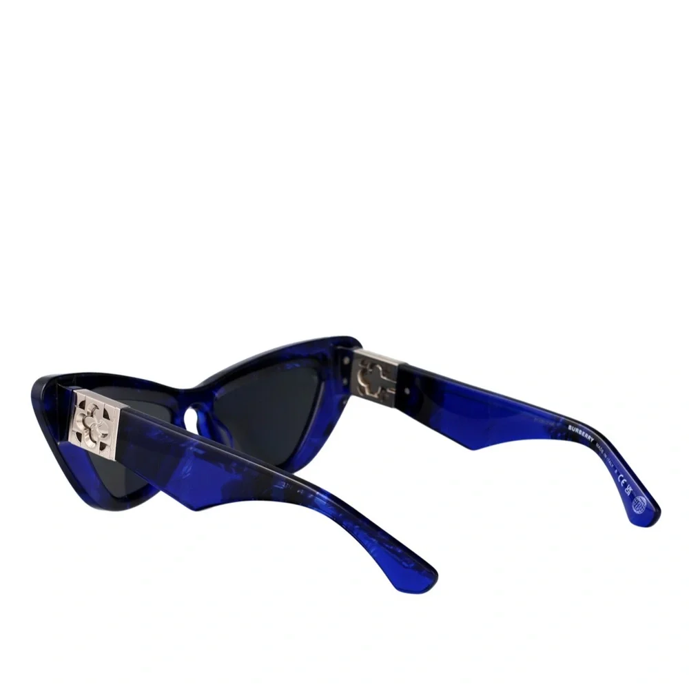 Burberry Check Blue Cat-Eye Sunglasses for Women - Picture 3 of 15